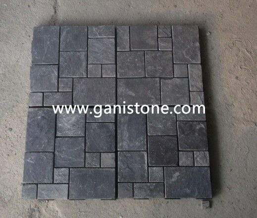 Interlocking Stone Deck Tiles Black Slate, Interlocking Slate Patio Tiles