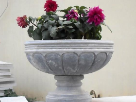 White Marble Flower Pot