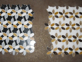 Waterjet Cut Marble Mosaic Tiles 017