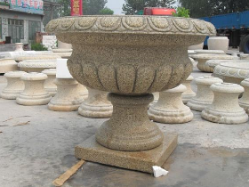 Yellow Granite Flower Pots