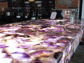 Amethyst Backlit Bartop for Night Club