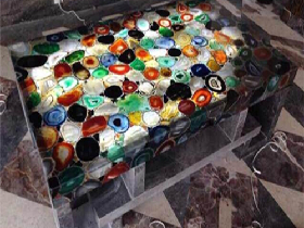 Translucent Multi Color Agate Composite Table Top