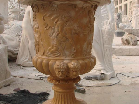 Golden Marble Flower Pot