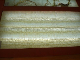 Honey Onyx Laminated with Glass Panel