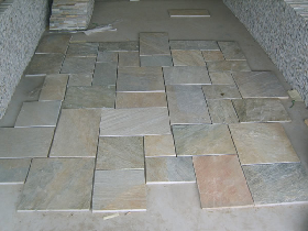 Golden Quartzite Paving Pattern