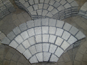 Fan Shape Cobblestone mesh paver in China