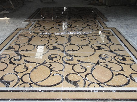 Hotel Lobby Floor Waterjet Design