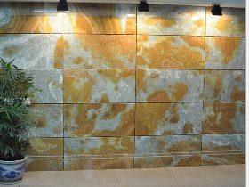 Golden Blue Onyx Wall