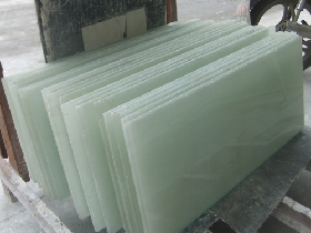 Green Onyx with Glass Tiles