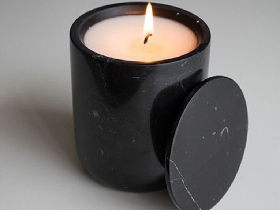 Black Marble Candle Holder