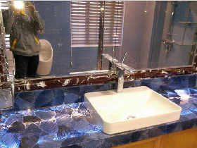 Blue Aventurine Backlit Vanity Top