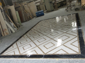 marble water jet pattern hallway