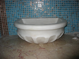 White Marble Hammam Basin