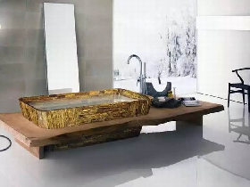 Yellow Tiger Vessel Sink