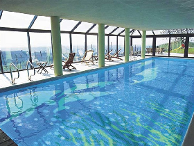 blue swimming pool tiles