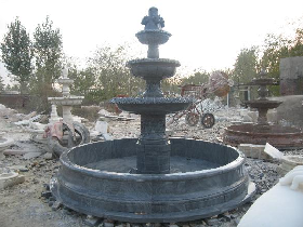Black Marble Fountain with 3 tiers
