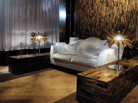 Luxury Living Room Design with Yellow Tiger Eye