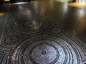 Coloured Glass Mosaic Flooring Circle Pattern