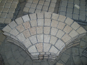 Yellow Granite Cobs on mesh
