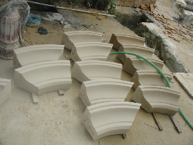 Beige Sandstone Curved Window Surround