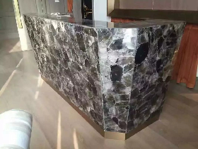 Black Hematite Front Desk Reception Counter