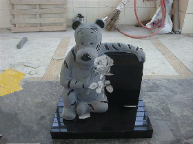 Cartoon Tigger Child Granite Gravestone