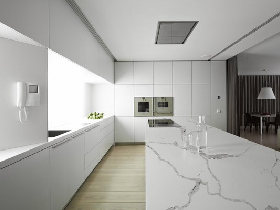 Statuario White Quartz Kichen Design