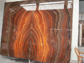 Bookmatch Red Onyx Backlit