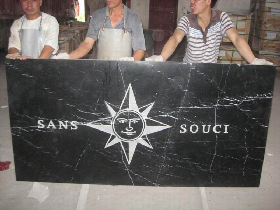 Marble Plate with Logo Etched