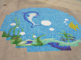 Dolphin Glass Mosaic Swimming Pool