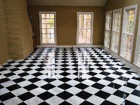 China Back and white checkered floor tile