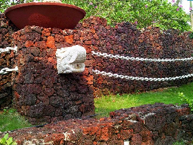 Red Lava Rock Wall Panel