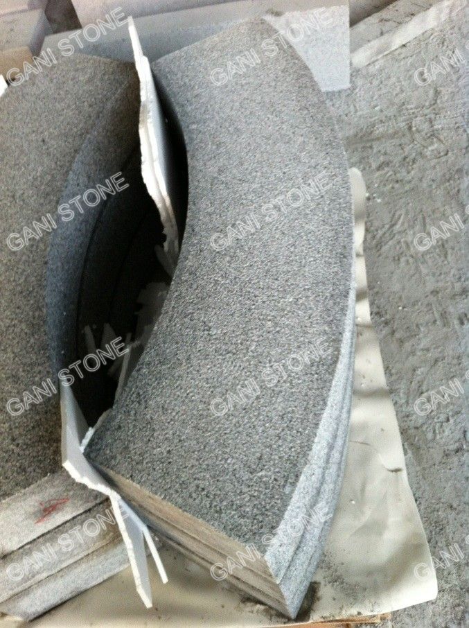 Salt and Pepper Granite Curved Steps Packing 