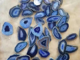 Blue Agate Slice Oval