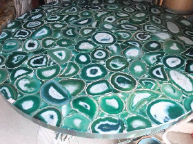 Green Agate Gemstone Table