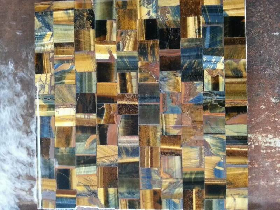 Yellow Blue Tiger's Eye Mosaic