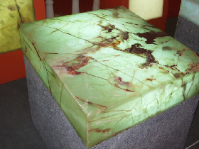 Green Onyx illuminated with LED Light Panel