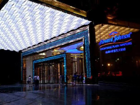 Backlit Blue Agate for Restaurant Main Entrance