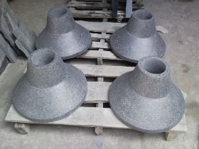 black basalt granite carved lamp cap