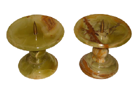 Green Onyx Candle Pedestal