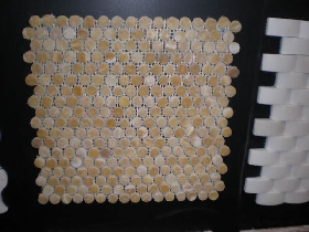 Yellow Onyx Penny Round Mosaic