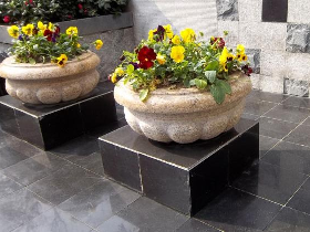 Yellow Granite Flower Planters
