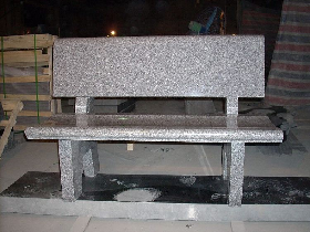 Light Grey Granite Bench with Back Support