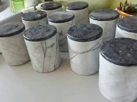 Marble Candle Holder with Marble Lip