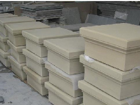 Beige Sandstone Column Caps