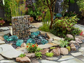 Big Blue Glass Rocks for Garden