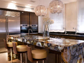 Yellow Agate for Kitchen Main Countertop