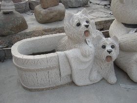 Dogs Statue Granite