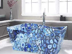 Blue Agate Gemstone Basin