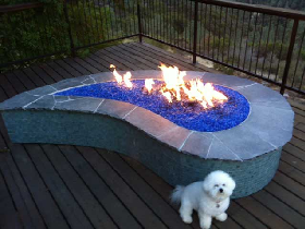 Blue Firepit Glass